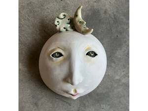 Debra Powell: Small  Wall Mask - Sleepy Moon