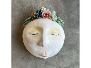 Debra Powell: Small wall mask - floral garden