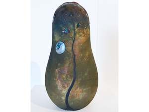 Mark James: Raku Enamel Vessel Rimu Moon
