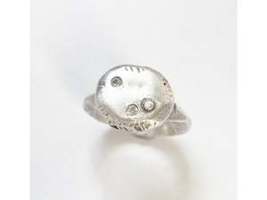 Victoria Pallin: Cast Silver Pinky Ring