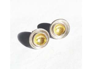 Victoria Pallin: Large Double gold Cup Studs