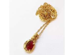 Natalie Salisbury: Necklace future artifacts Garnet