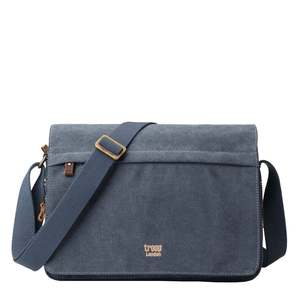 Accessories: Troop Classic Flap Front Messenger Bag Blue
