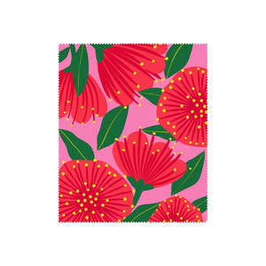 Souvenirs: Bright Pink Pohutakawa Lens Cloth