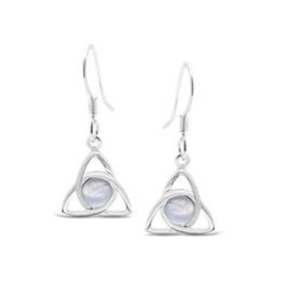 All Jewellery: Triquetra Moonstone Sterling Silver Earrings