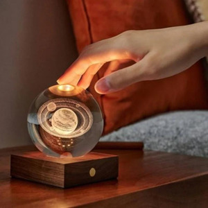 Lights: Gingko Saturn Amber Crystal Light