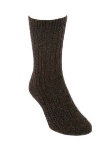 Possum Merino: Possum Rib Socks  Brown Marl
