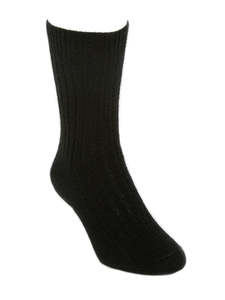 Possum Merino: Possum Merino Ribbed Socks Black