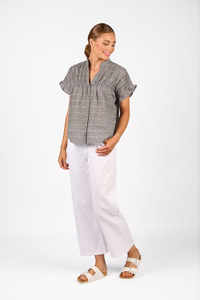 Knewe Addison Top-Black Check