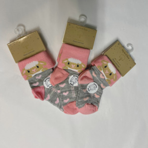Baby: Baby Merino Cuff Socks Pink Sheep
