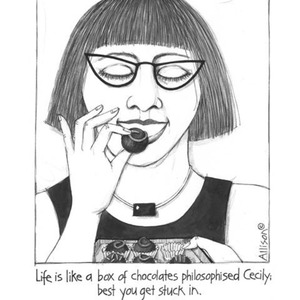 Living: Cecily Tea Towel Life Chocolates