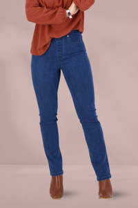 Clothing Shoes: Slim Leg Full Length Pull On Blue Denim
