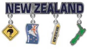 Souvenirs 1: NZ Metal Charm Magnet Flag