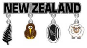 Souvenirs 1: NZ Metal Charm Magnet Rugby