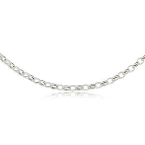 BO2 Sterling Silver Belcher Chain Oval Link Necklace