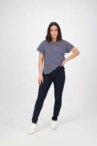 Clothing Shoes: Skinny Leg Full Length Contrast Stitch Pull On Indigo