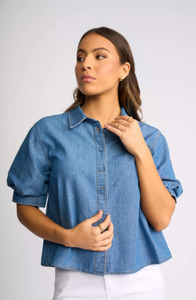 Womens Clothing: Knewe Titan Shirt-Washed Blue