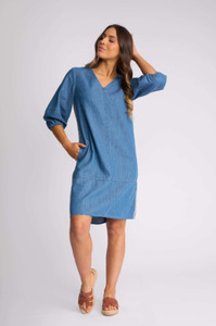Vassalli: Vassalli Nevada Dress-Surf Blue