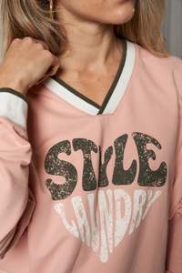 Products: Heart V Neck Sweat - Pink