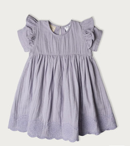Muslin Charlotte Dress Short Sleeve Mixed Berry