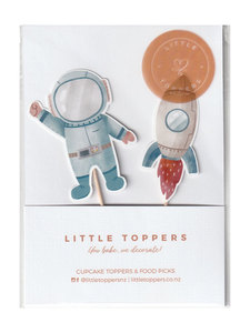 Products: Outer Space Cupcake Toppers Handmade in NZ Astronaut, Rocket, Planets & Spaceship Little Topper NZ