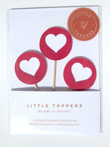 Products: Heart Emoji Cupcake Toppers Valentine's Cupcake Topper Little Toppers