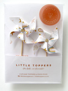 Products: Pinwheel Cupcake Toppers Cake Decorations NZ Little Toppers