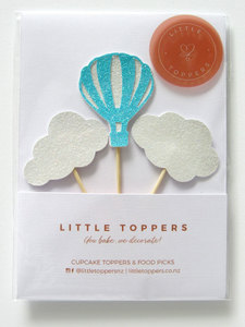 Products: Hot Air Balloon and Clouds Cupcake Toppers 1st Birthday Little Toppers