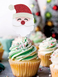 Products: Santa Cupcake Toppers Christmas Cake Toppers Little Toppers (NZ)