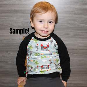 Kids Hoodies Sweatshirts Tees: Custom Kids Raglan Top  Sz NB - Size 8