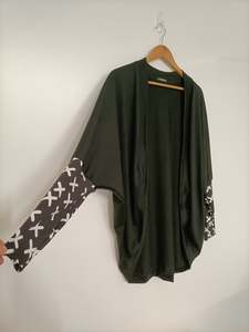 Womans: Woman's Slouchy Merino Cardi Black X's Size L