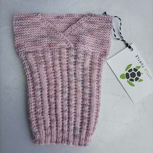 Hand Knitted Merino Baby Singlet/Vest  Prem Pink Snowflake