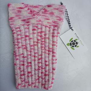 Hand Knitted Merino Baby Singlet/Vest Prem Strawberries & Cream
