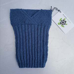 Hand Knitted Merino Baby Singlet/Vest  Prem Airforce Blue