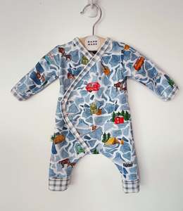 Premature Baby Clothes: Prem Camping Romper  4-6 lb