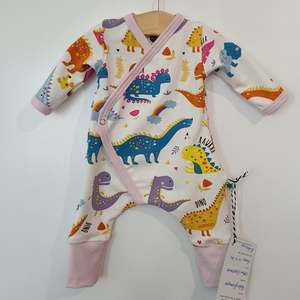 Premature Baby Clothes: Prem Pink Dinosaurs Romper  4-6 lb