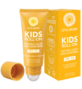 Products: KIDS ROLL-ON NATURAL CLEAR ZINC SUNSCREEN SPF 50, 50g