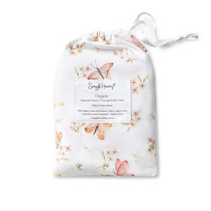 Snuggle Hunny: Fitted Bassinet Sheet | Changing Mat Cover | Butterfly