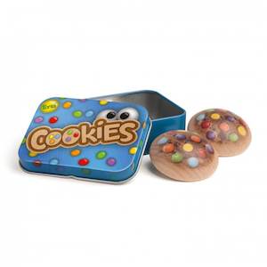Erzi Germany: Erzi Wooden Cookies in a Tin