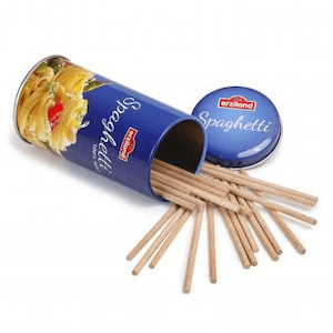 Erzi Germany: Erzi Wooden Spaghetti in a Tin