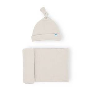 Little Unicorn Stretch Knit Hat & Swaddle Set | Pebble