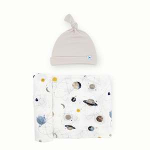 Little Unicorn Stretch Knit Hat & Swaddle Set | Planets