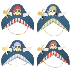 Pirates Arghhh: Meri Meri Party Hats | Blue Pirate 8 Pack