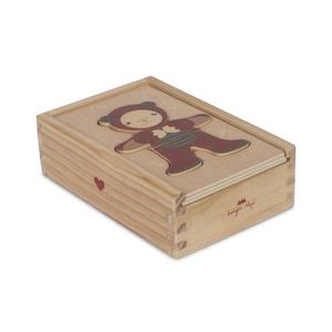 Gift Toddler: Konges Sløjd Wooden Dress-Up Teddy Puzzle | Animals BLUE PACKAGING