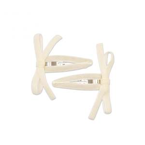 Milk x Soda Hair Clip | Pam Velvet Bow | White