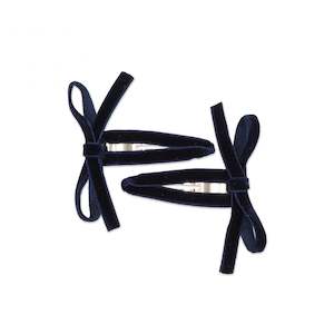 Milk x Soda Hair Clip | Pam Velvet Bow | Navy Blue