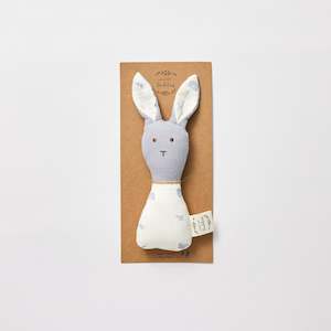 Muslin Rattle | Bunny Enchanted Garden + Frost Blue