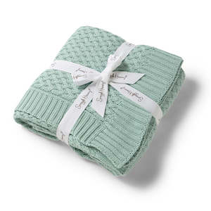 Snuggle Hunny: Diamond Knit Baby Blanket | Sage