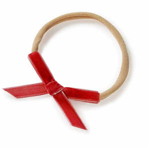 Velvet Mini Bow - Red