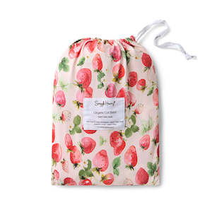 Snuggle Hunny: Fitted Cot Sheet | Strawberry